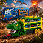 Dinosaur Truck Car Carrier Transporter with 8 Mini Cars