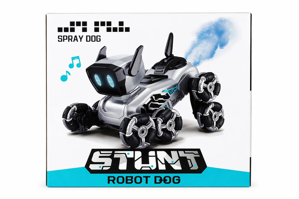 Stunt Robot Dog – Smart Walking Robot with Lights, Music & Spray Effect