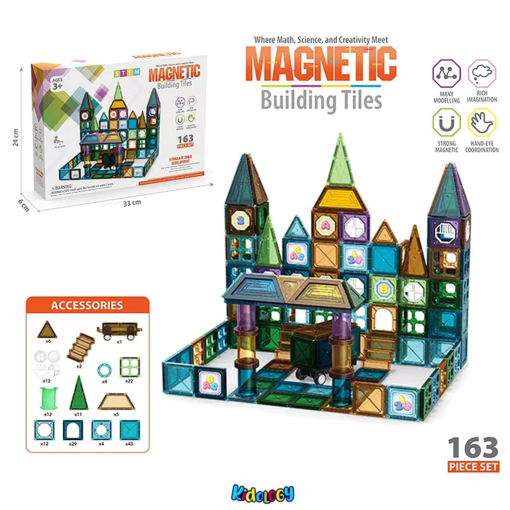Magnetic Building Tiles 56 Pcs STEM Construction Set for Kids