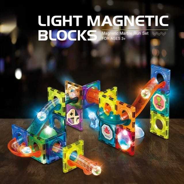 56 PCS Magnetic Marble Run Building Blocks – STEM Educational Toy for Kids