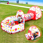 3-in-1 Kids Play Tent with Tunnel & Ball Pit