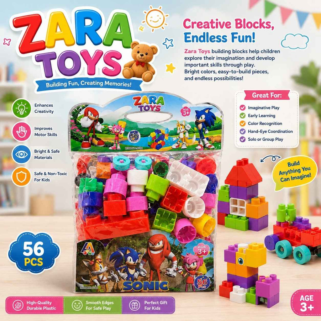 56 PCS Creative Building Blocks Set for Kids