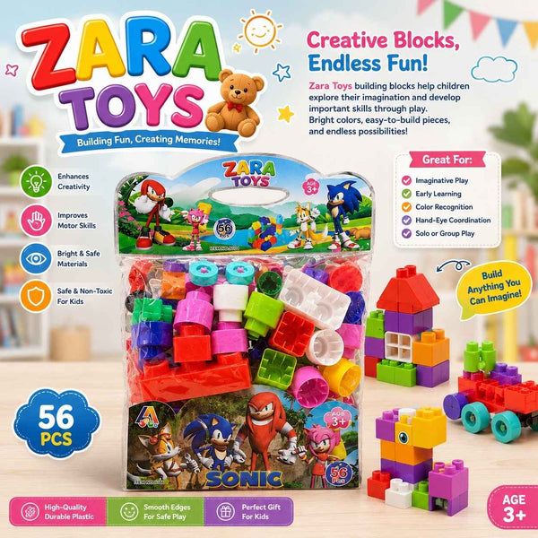 56 PCS Creative Building Blocks Set for Kids