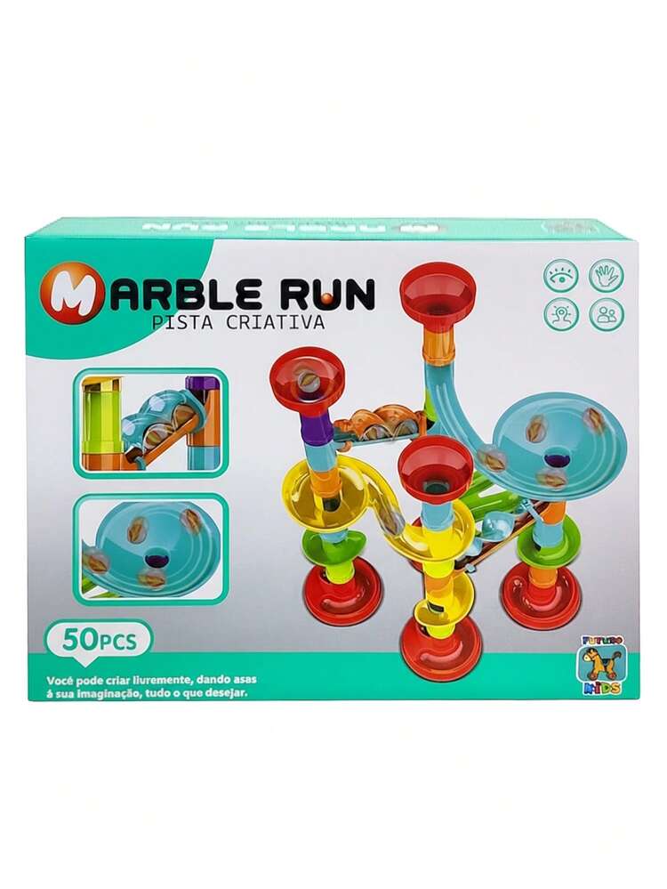 50 PCS Marble Run Building Track Set – STEM Construction Toy for Kids