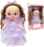 Cute Princess Doll with Glasses Fashion Dress Toy for Girls