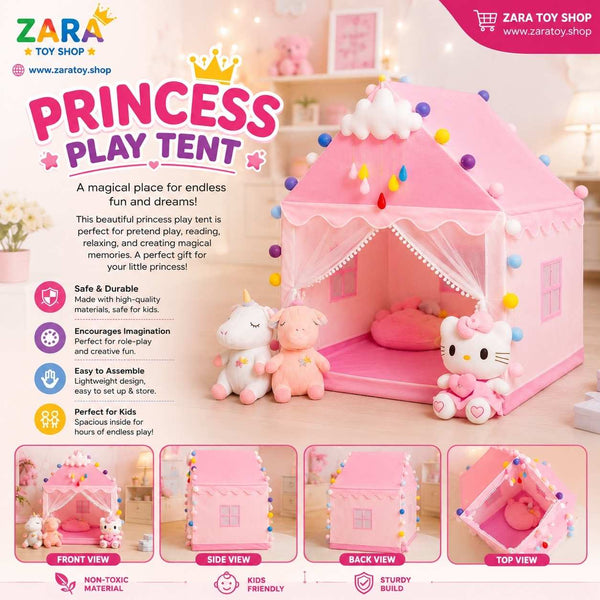 Princess Play Tent for Kids Indoor Playhouse
