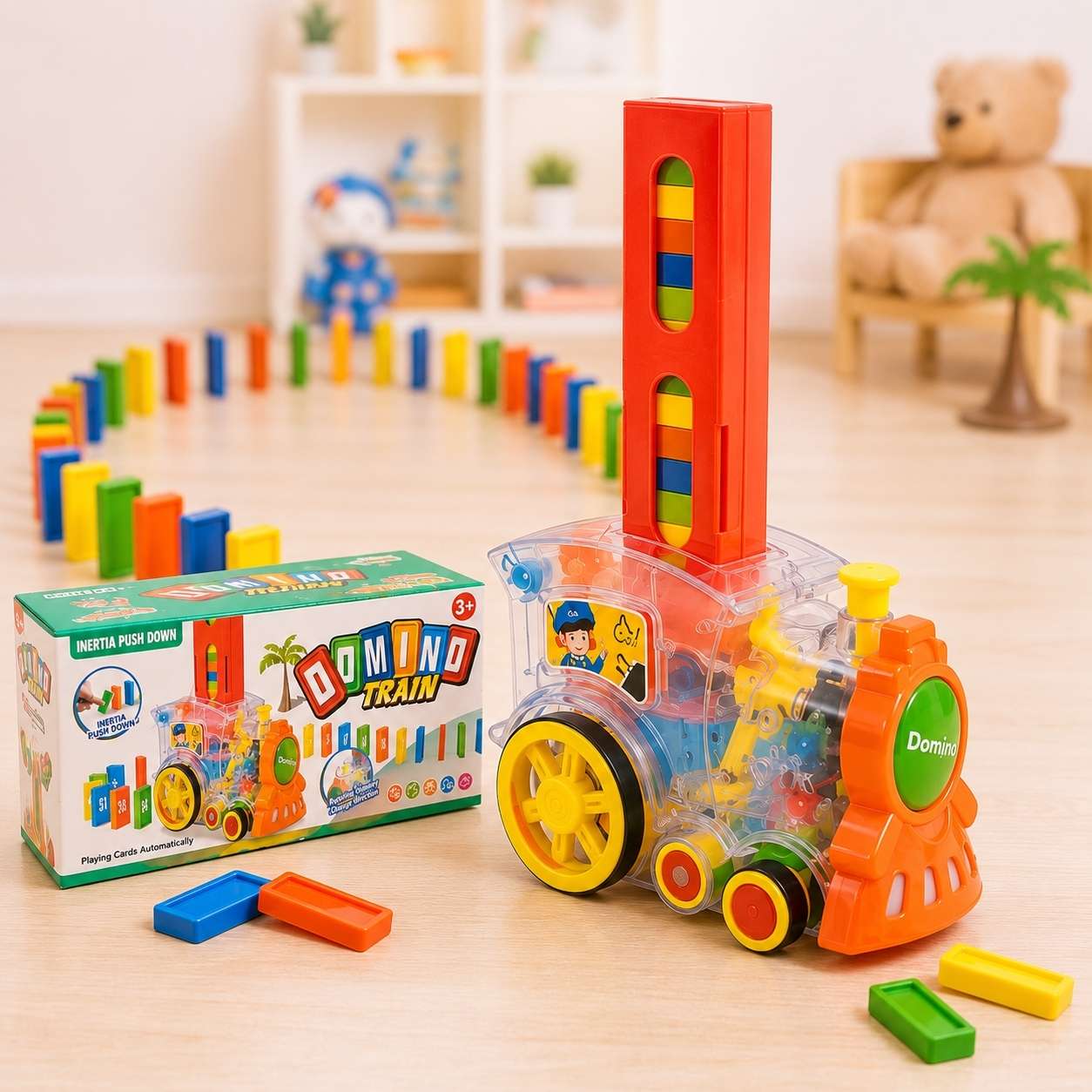 Automatic Domino Train Set with Lights & Sound