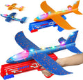 LED Foam Glider Airplane Launcher Toy – Hand Launch Flying Plane Set