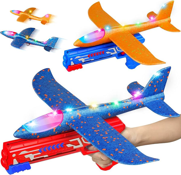 LED Foam Glider Airplane Launcher Gun