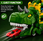 Dinosaur Truck Car Carrier Transporter with 8 Mini Cars
