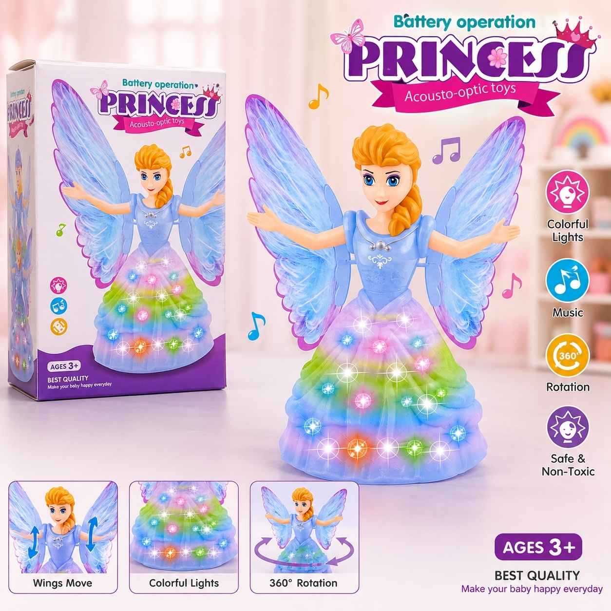 Princess Fairy Dancing Light Doll Toy