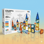 Colorful Magnetic Pipeline Building Blocks 42 Pcs – STEM Marble Run Construction Set