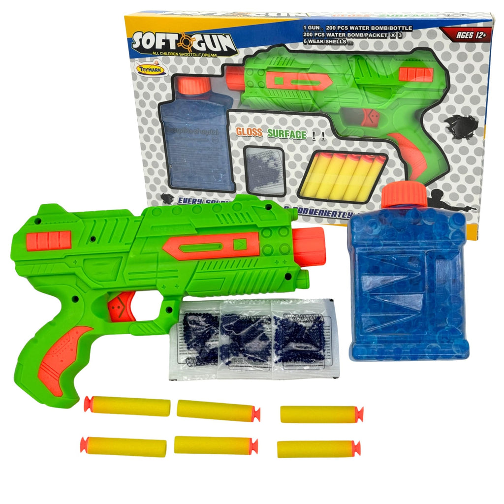2-in-1 Soft Bullet & Orbeez Gel Blaster Gun – Manual Action Toy