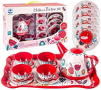 Kids Metal Tea Set Pretend Play Kitchen Tea Party Set