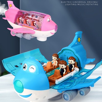 Airliner Toy Plane with Lights & Sound | 360° Rotating Airplane for Kids