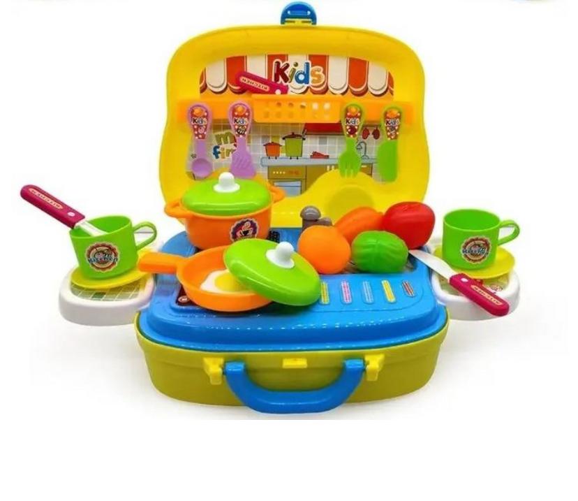 Kids Tea Party Kitchen Play Set – Portable Suitcase Cooking Toy (3+ Years)
