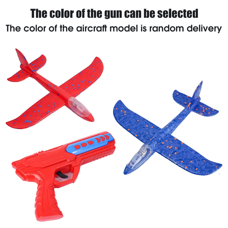 LED Foam Glider Airplane Launcher Toy – Hand Launch Flying Plane Set