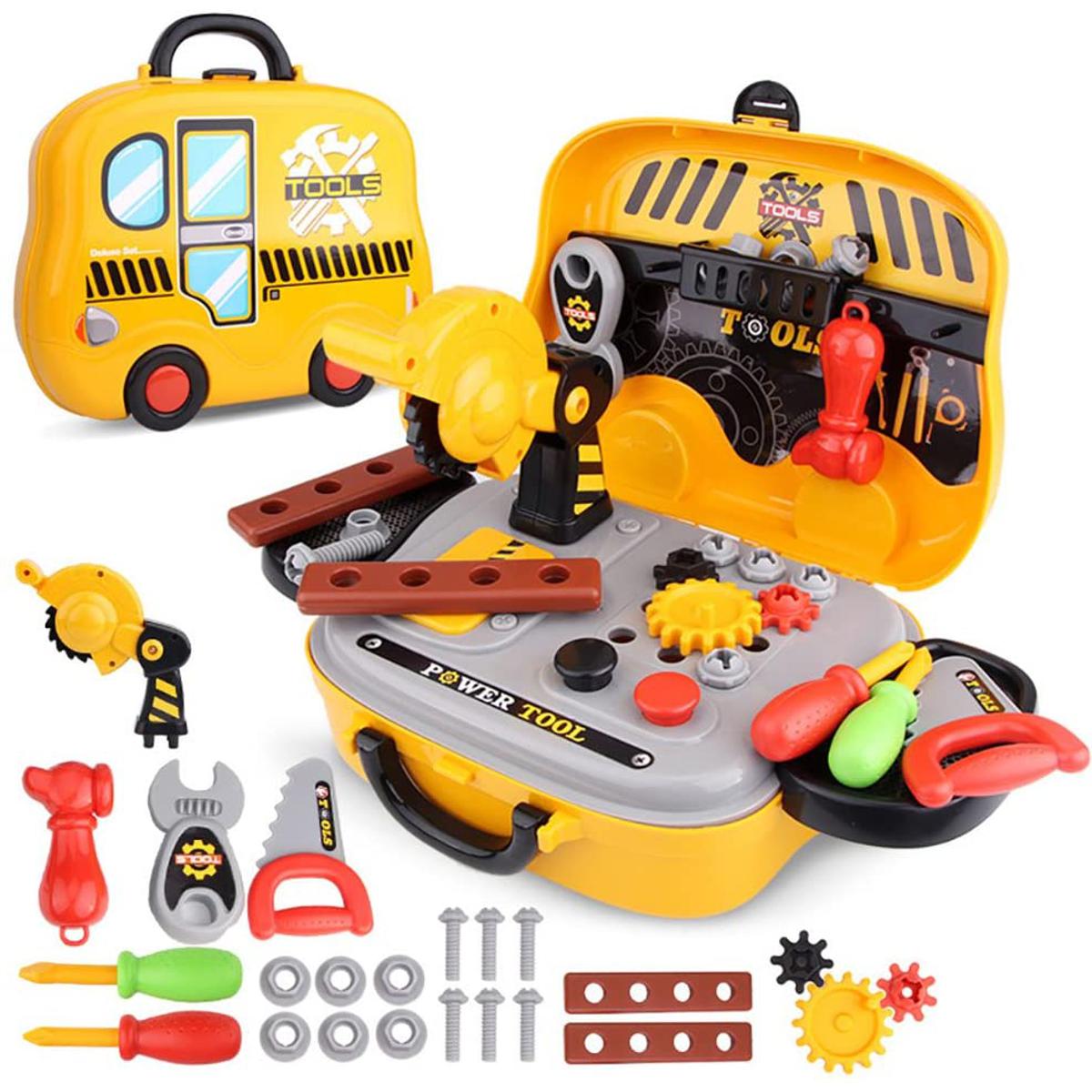 Kids Deluxe Tool Set – Portable Toolbox Play Set for Boys (3+ Years)