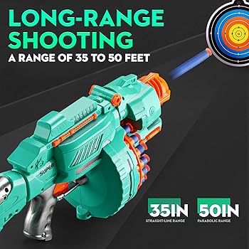 Blast Automatic Soft Bullet Gun – Rotating Drum Foam Dart Blaster