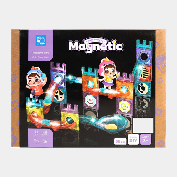 56 PCS Magnetic Marble Run Building Blocks – STEM Educational Toy for Kids