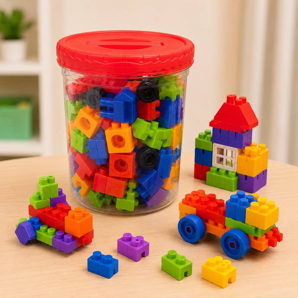 55 Pieces Colorful Building Blocks Bucket Set for Kids