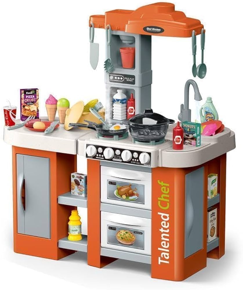 Talented Chef Kids Kitchen Play Set – Realistic Cooking Toy with Light, Sound & Water Spray