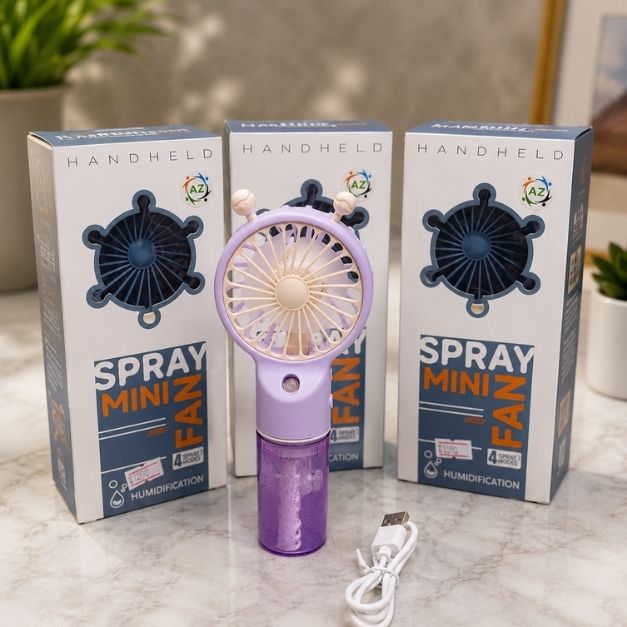 Cute Mist Spray Handheld USB Rechargeable Fan
