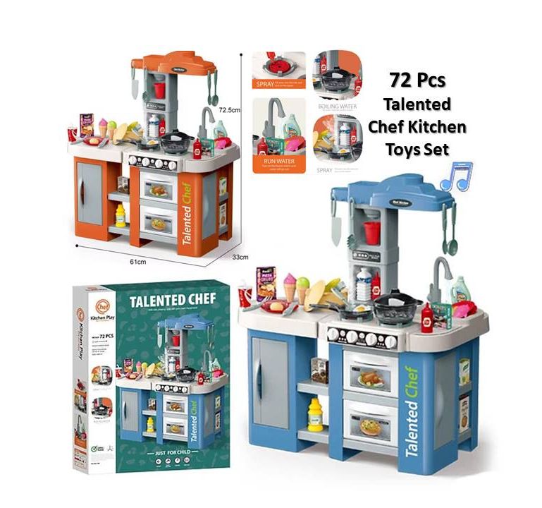 Talented Chef Kids Kitchen Play Set – Realistic Cooking Toy with Light, Sound & Water Spray