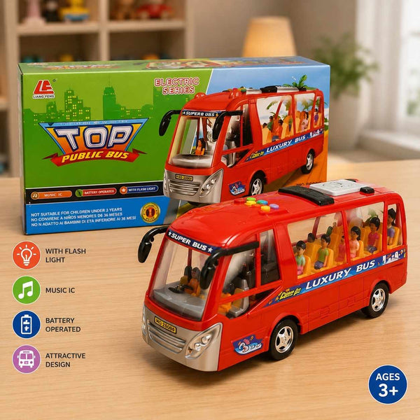 Public Bus – Battery Operated Light & Music Toy Bus