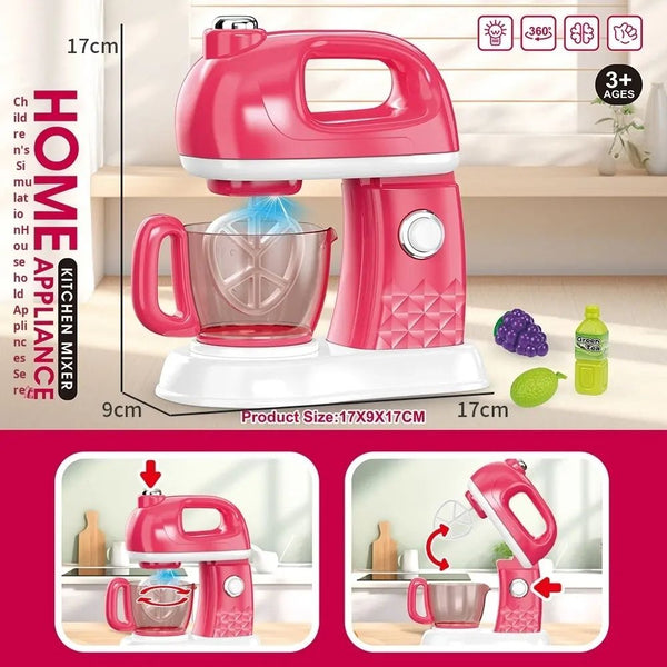 Kids Pretend Play Kitchen Mixer Toy Set Baking Mixer