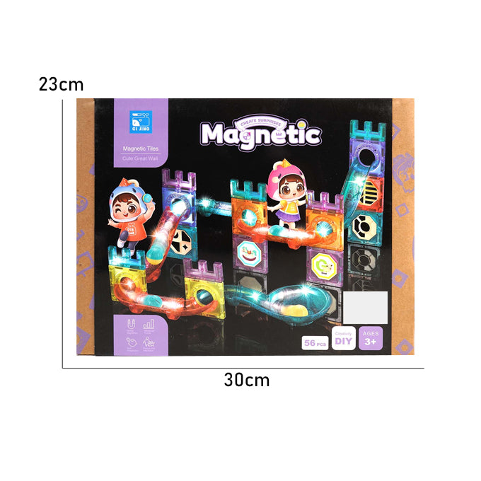 56 PCS Magnetic Marble Run Building Blocks – STEM Educational Toy for Kids