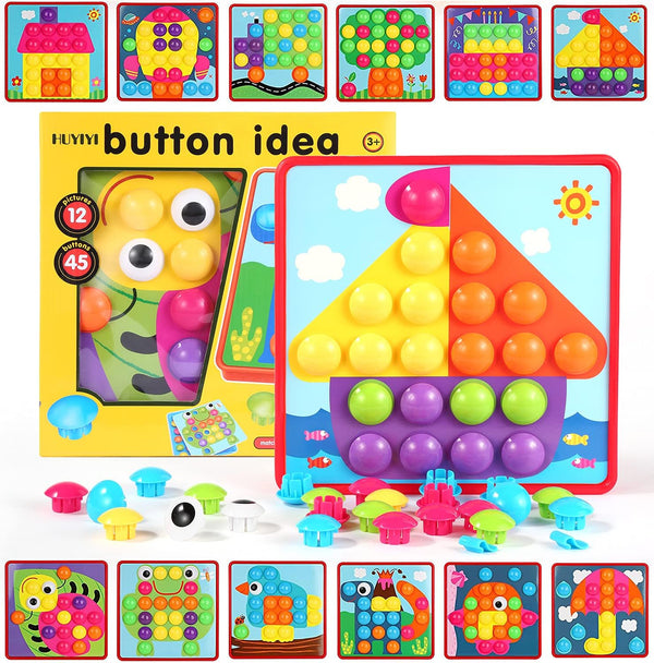 Button Idea Educational Matching Board – Color & Shape Learning Puzzle for Kids