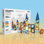 Colorful Magnetic Pipeline Building Blocks 42 Pcs – STEM Marble Run Construction Set