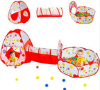 3-in-1 Kids Play Tent with Tunnel & Ball Pit