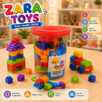 55 Pieces Colorful Building Blocks Bucket Set for Kids