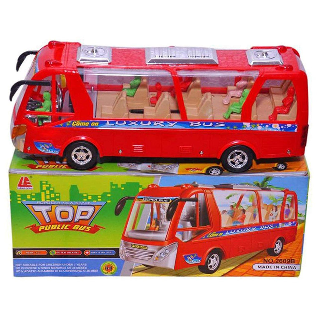 Top Public Bus – Battery Operated Light & Music Toy Bus