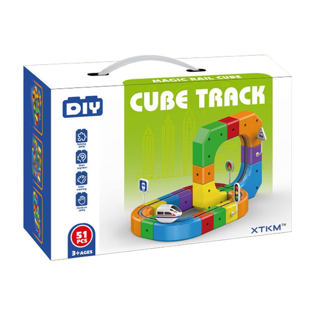 DIY Cube Track Magic Rail Set – 51 Pieces Educational Train Track Toy for Kids