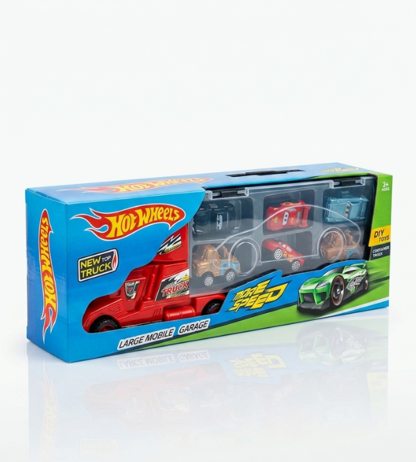 Car Carrier Truck with Mini Cars – Large Mobile Garage Transport Toy Set for Kids