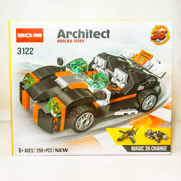 Architect Bricks Toys Magic 36-in-1 Building Blocks Car Set (256+ PCS)